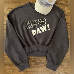 Talk To The Paw! Cropped Sweatshirt Supa Cute!